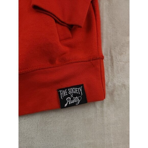 Runtz Fire Society Just‎ Grinz Hoodie Red Skeleton Mens Medium - Picture 4 of 10